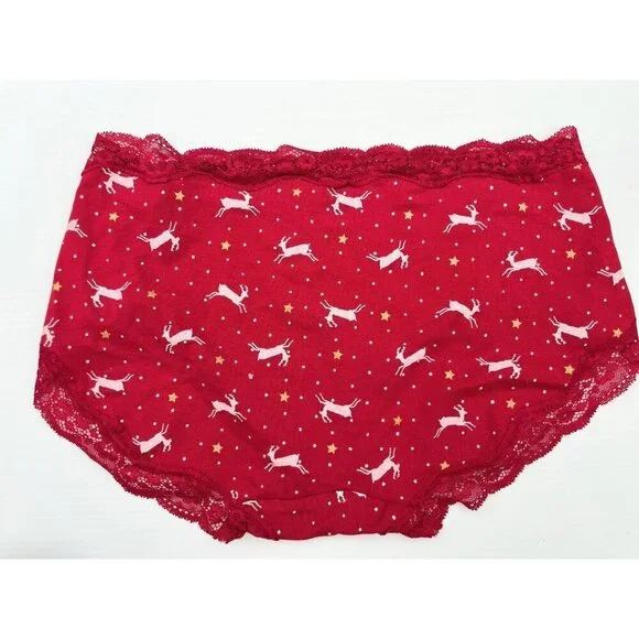 Ambrielle Women’s Bra 40B & Hipster Panty 1X Set Organic Cotton Deer Print - Picture 2 of 14